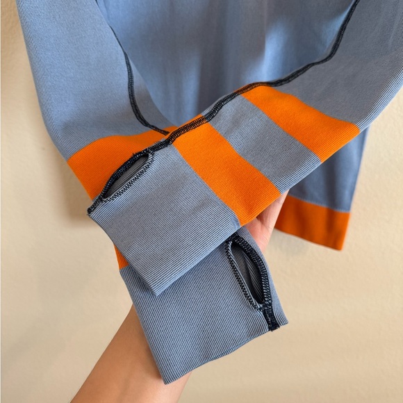 Tory Burch Sport Hoodie Seamless Navy Hooded Zip Pullover Top - Picture 6 of 16